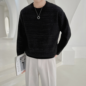 轻熟2025秋冬新款休闲男士纯色圆领毛衣套头针织衫男M9908-P93图片