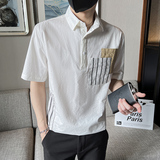 夏季翻领上衣polo衫男士帅气休闲短袖T恤衬衫PL8890-P55控75，男装Polo衫，电商B307