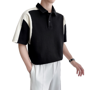 抖音 万件备货 男宽松短袖T恤拼接POLO衫原版 PL680-P55图片