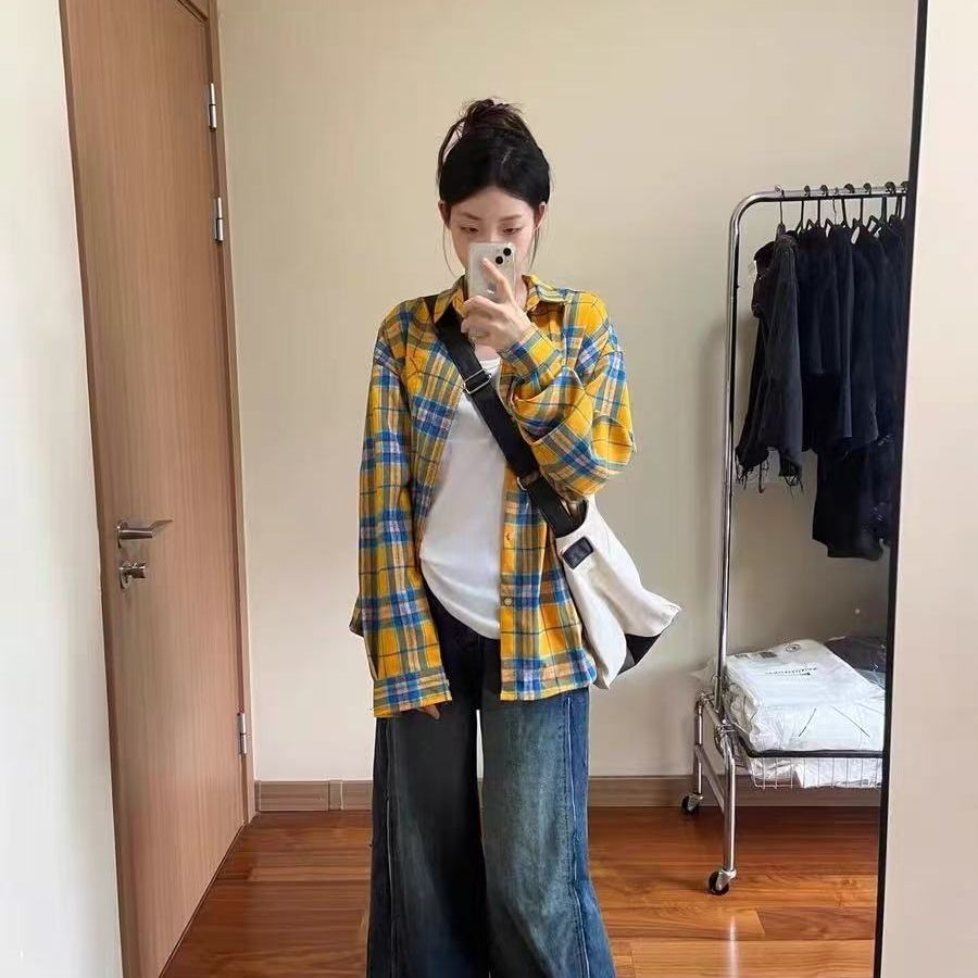 秋装新款大码女装韩款长袖衬衫百搭潮流气质文艺衬衣