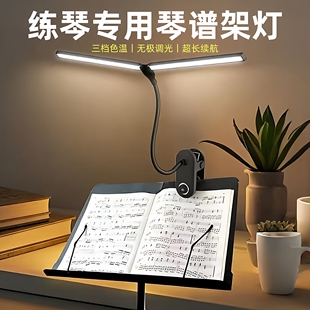 双头夹式谱架灯户外练琴专用护眼灯小提琴吉他古筝看谱照明补光灯