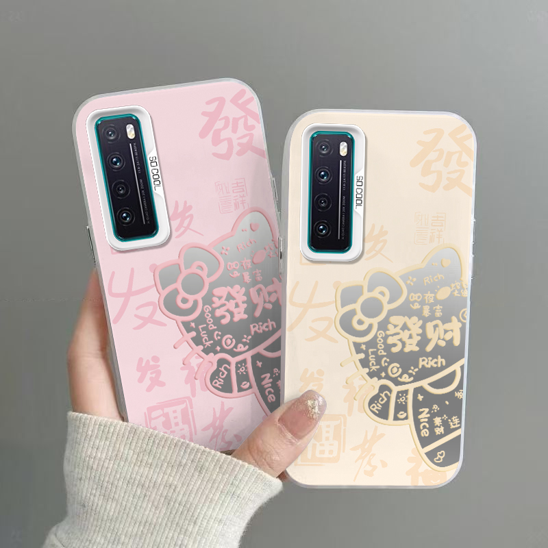 华为nova7手机壳发财KT猫彩银