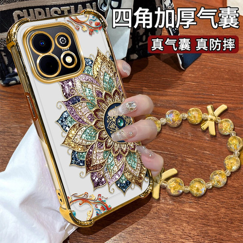 畅享90手机壳敦煌莲花纹电镀