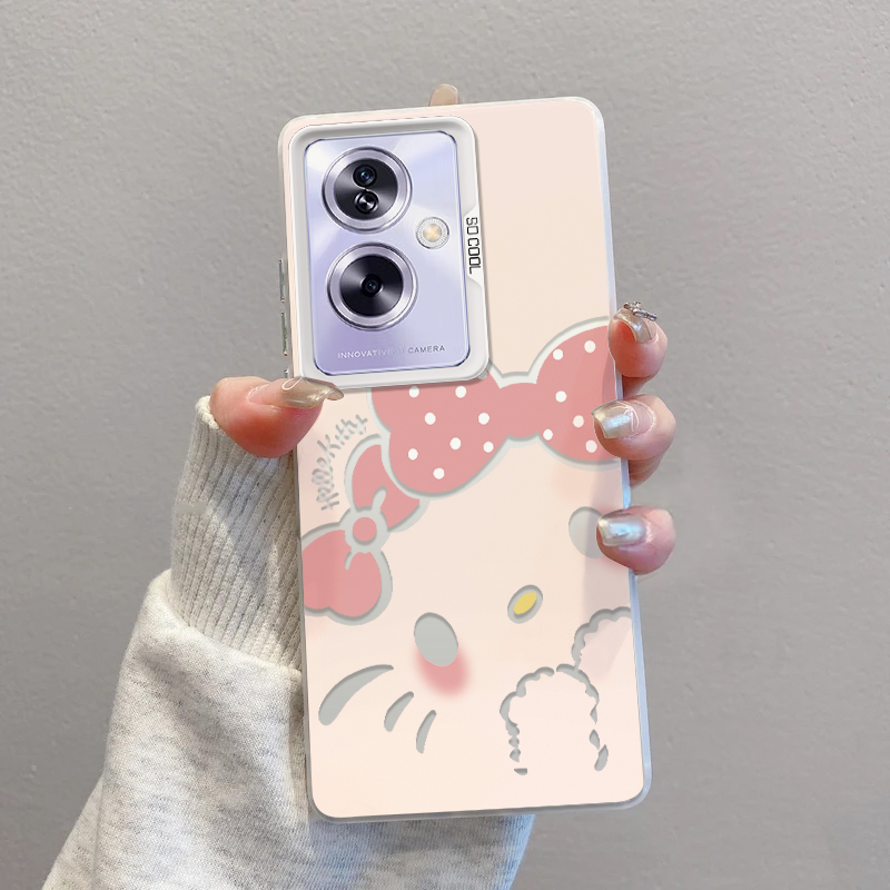 OPPOA2手机壳握拳KT猫磨砂彩银