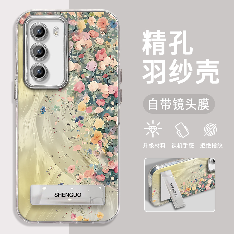 OPPORENO12手机壳莫奈花墙羽纱