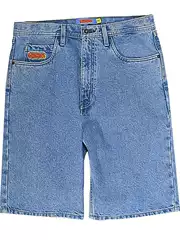 Skateboard Denim Shorts Washed Classic Denim Shorts Men's Summer Loose Retro Trendy Brand Solid Color Casual Five-Point Shorts