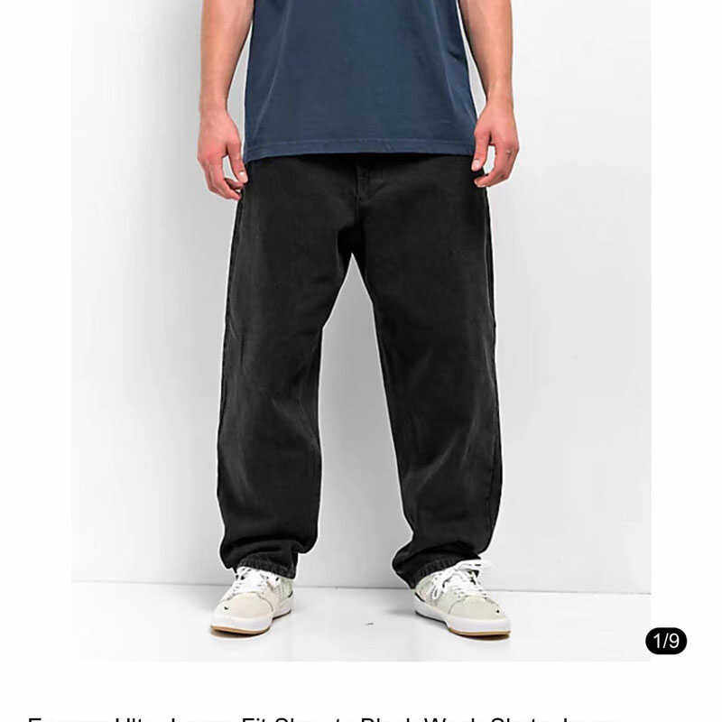 美系高街牛仔裤滑板裤男宽松直筒阔腿哈伦复古潮流水洗休闲百搭裤