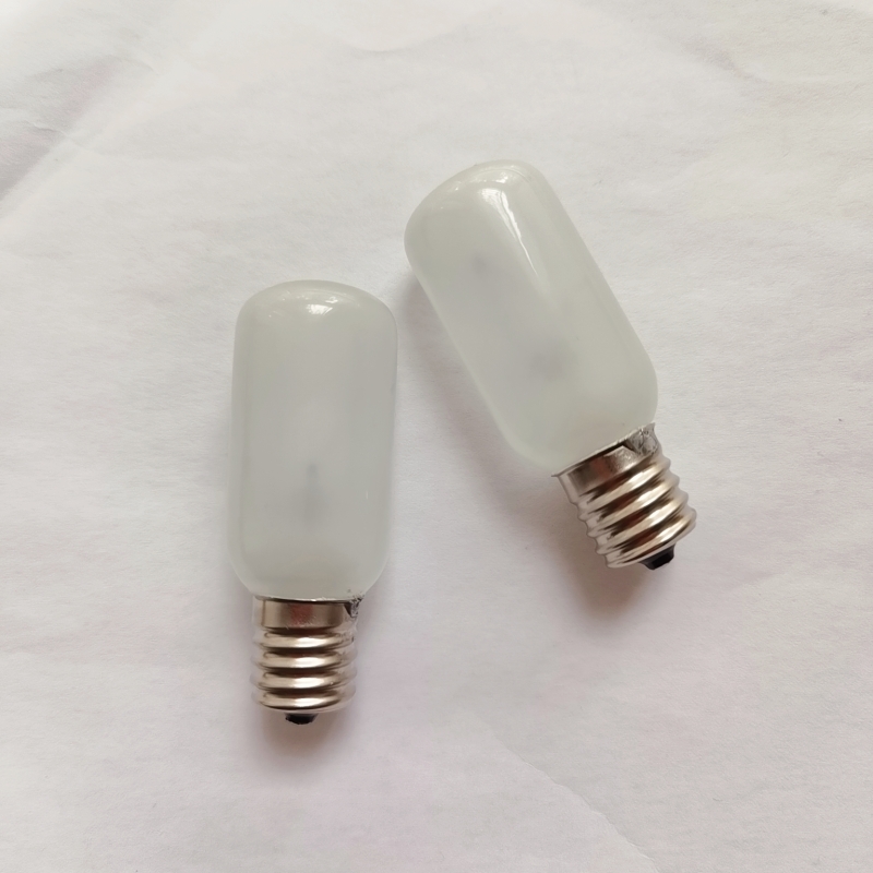 磨砂E16螺口灯泡管状E17 220V110V24V40仪器指示灯日系台灯泡螺口