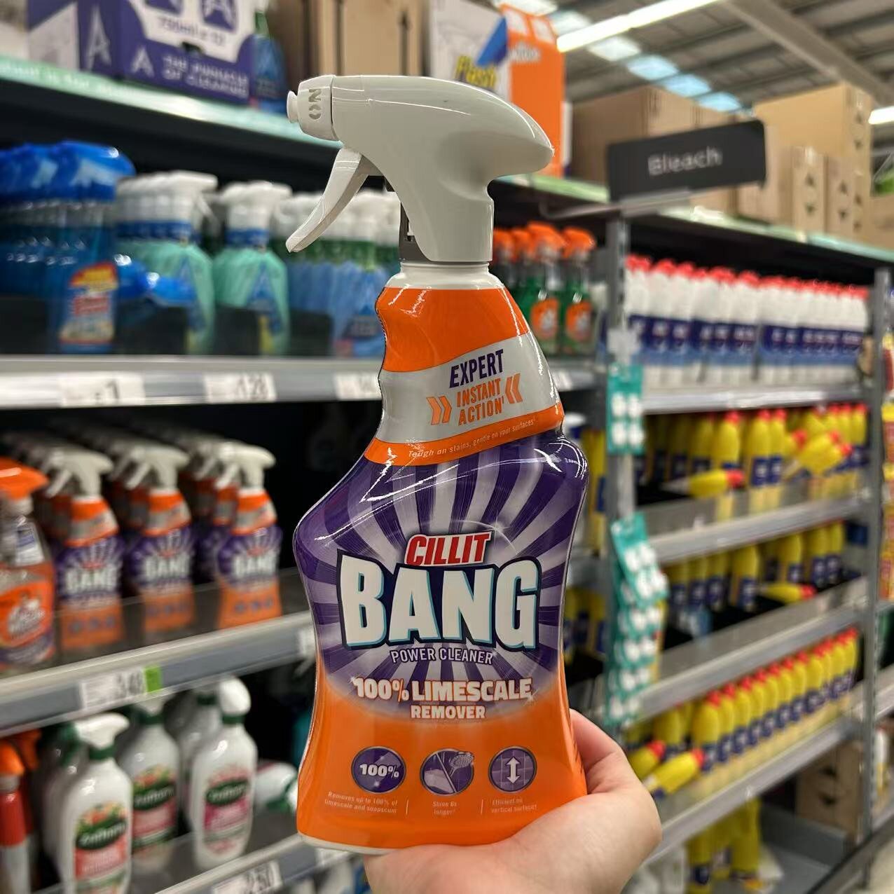 英国原装进口CILLIT BANG水垢清洁剂浴室厨房通用快速强力去水垢