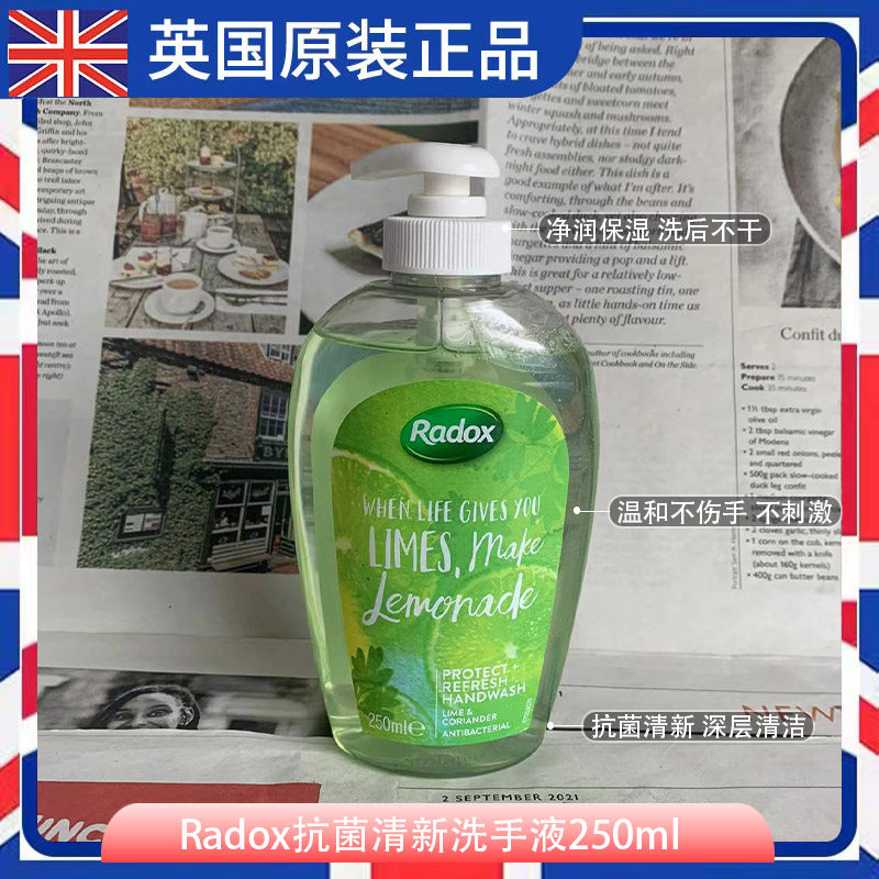 英国进口正品洗手液radox anti-bacterial hadwash抗菌护手保湿款