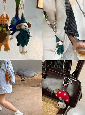 尼泊尔手工小众ins羊毛毡挂件小众时髦可爱个性项链配饰diy包挂新
