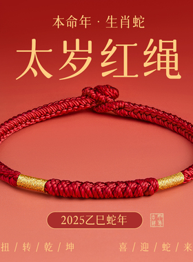 王一珩同红绳手编织绳马年本命年金刚结太岁化红色手绳女礼物