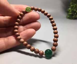 DIY老山檀香木雕日月星辰手链diy原创手串女生创意念珠佛珠配饰