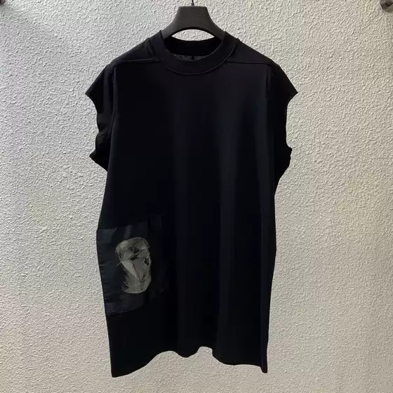 Trendy Brand R Dark Alien Loose Mid-Length Vest Black Tank Top Men's High-End Thin Sleeveless T-Shirt 26 Summer
