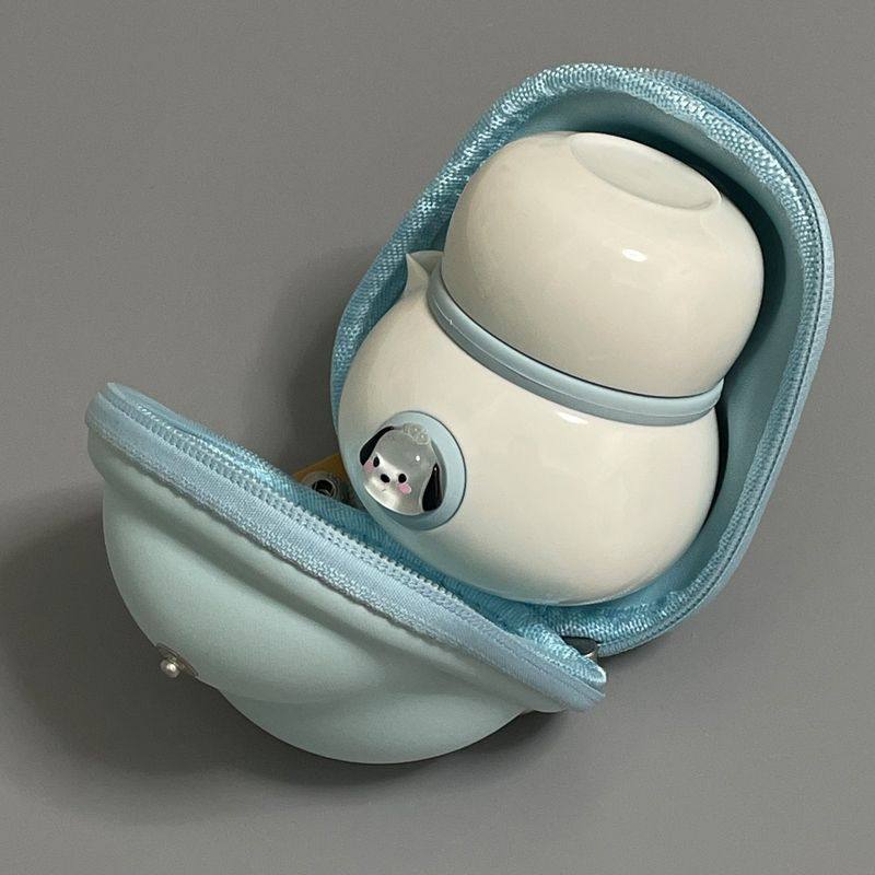 小精灵帕恰狗茶具可爱便携式小茶具学生上课女小帕茶壶玉桂狗茶壶