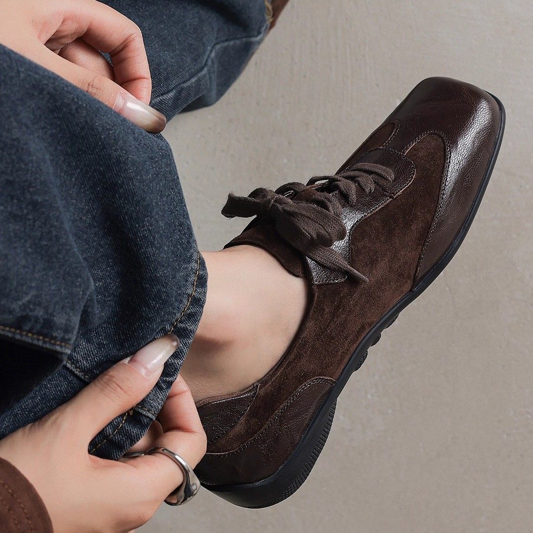 复古方头平底德训鞋乐福鞋女2026春季新款休闲百搭阿甘鞋加绒女鞋,女鞋,德训鞋,淘宝优惠券,粉丝福利购,淘宝优惠卷