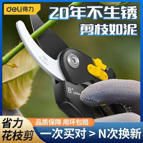 得力剪枝剪刀园艺树枝修枝剪花艺剪刀果树剪子神器剪树枝专用剪子