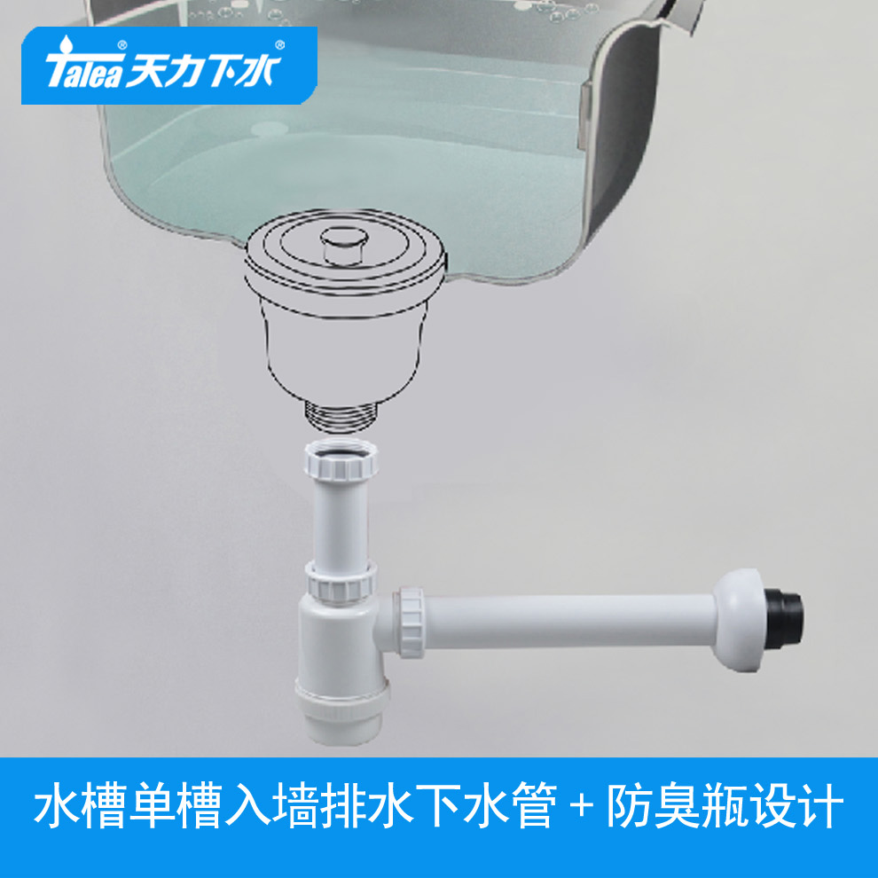 天力入墙式排水管洗菜盆墙排设计