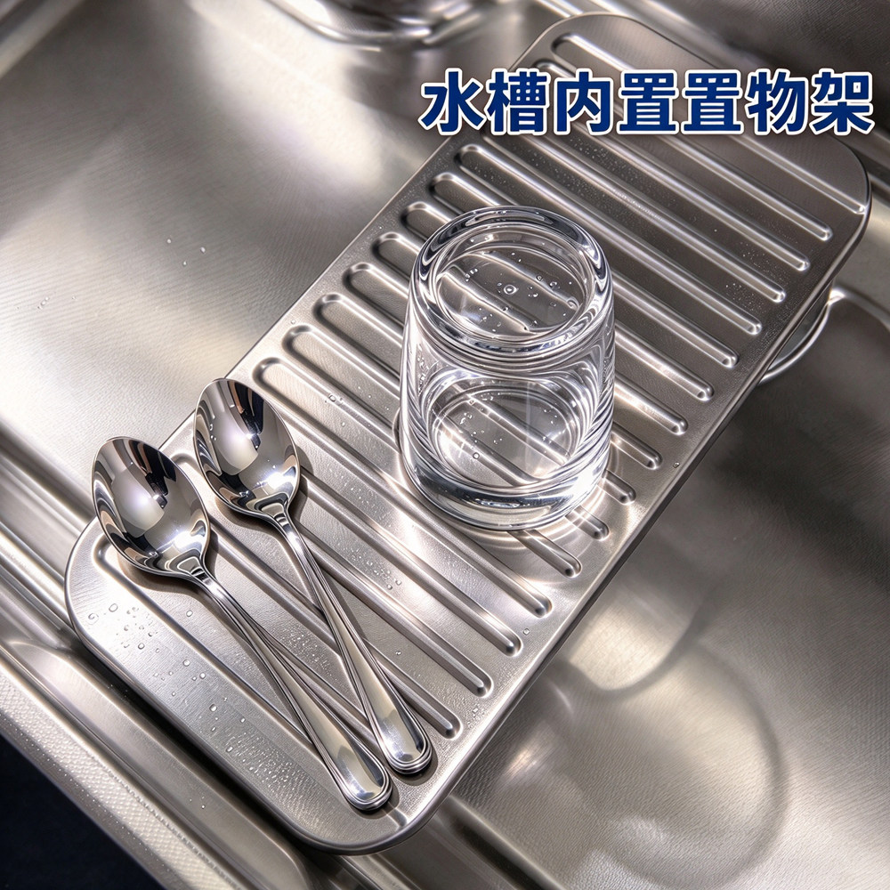 天力日本厨房大单水槽内置置物板配件 沥水板伸长架 防滑板QD051