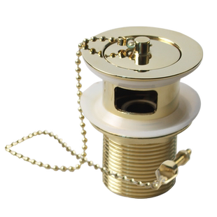 天力洗脸盆加厚黄铜珠帘盖子土豪金下水器 金色塞子面盆落水XJ437