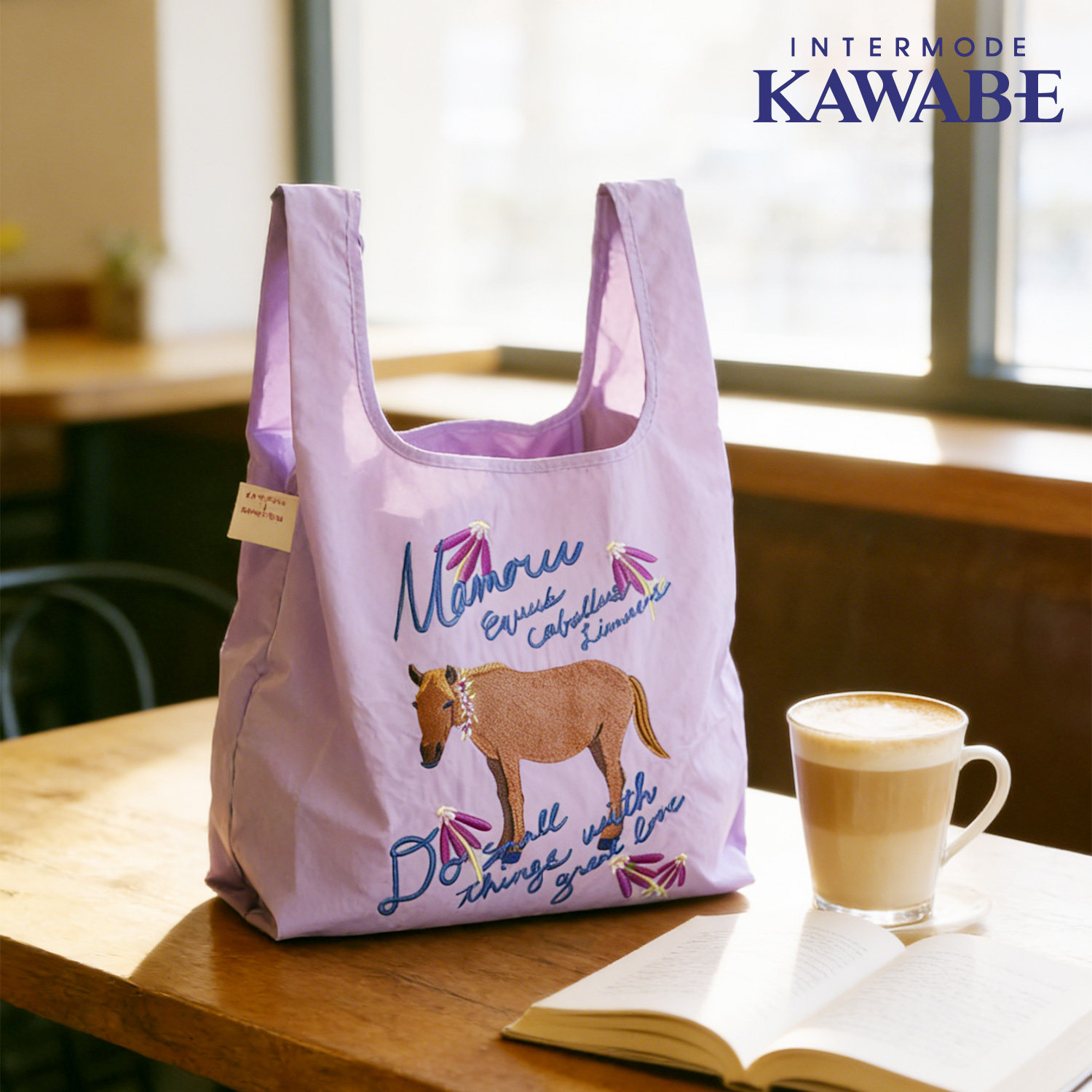 日本KAWABE包购物袋手提袋便当袋刺绣动物可拆卸包带收纳包,居家布艺,便当袋,淘宝优惠券,粉丝福利购,淘宝优惠卷