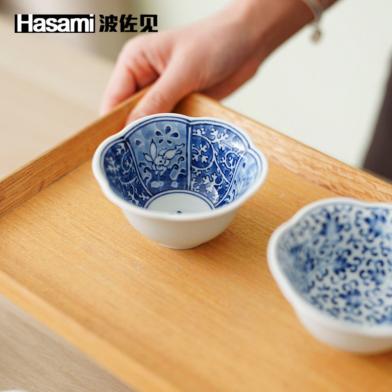 日本进口餐具波佐见烧陶瓷花型小付手工制作花纹小碗小食碗仪式感