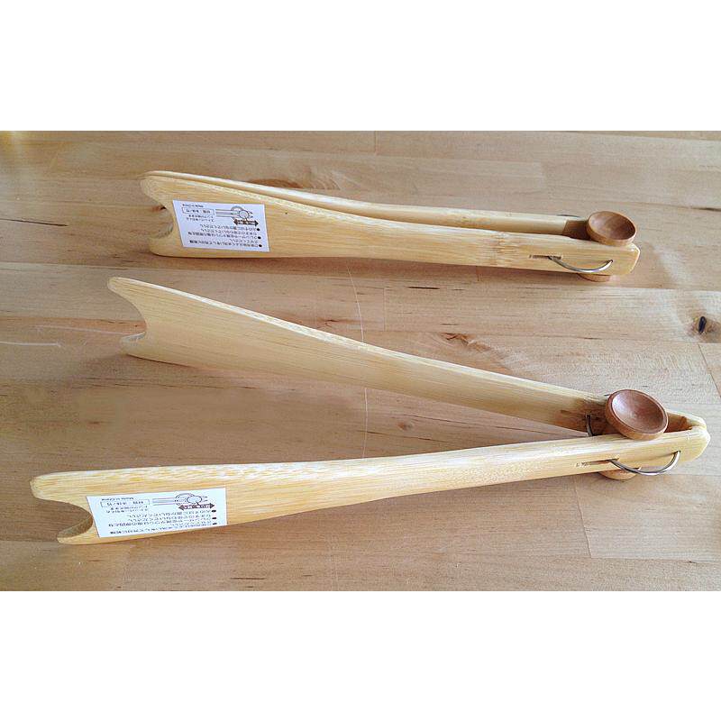 Kdep日本凯得宝竹夹子食品夹大号竹制面包烧烤夹厨房家用烤肉长夹