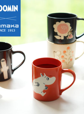 日本山加商店yamaka进口姆明moomin陶瓷马克杯木盖早餐杯礼物家用