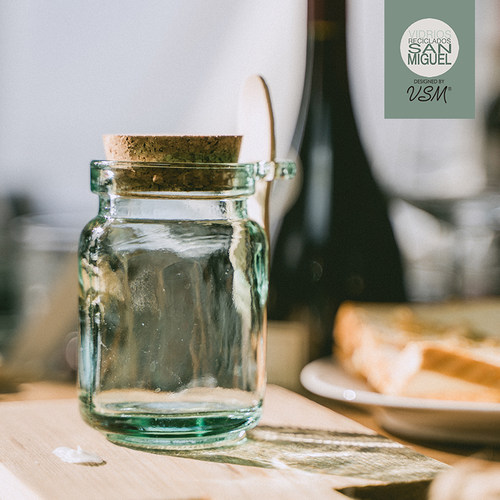 西班牙VSM单耳带木玻璃果酱瓶
