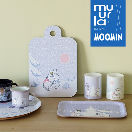 芬兰muurla let it snow 冬季系列搪瓷杯LED蜡烛玻璃烛台木质托盘