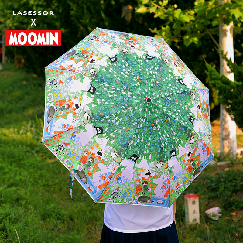 Moomin折叠伞卡通图案防晒涂层