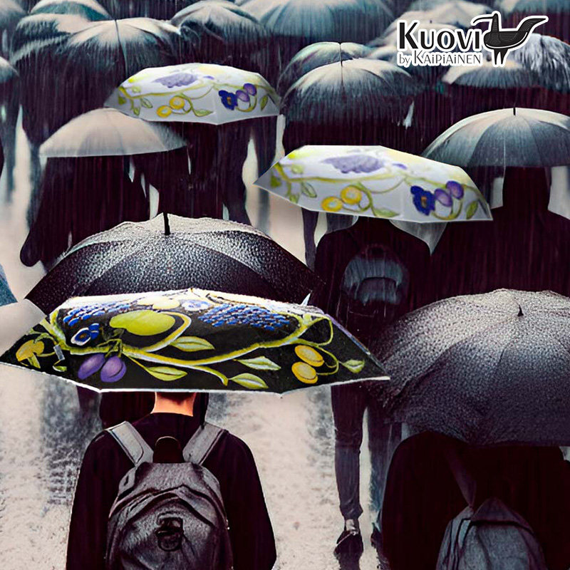 芬兰进口kuovi硕果系列全自动折叠伞抗风雨伞短柄伞3m反光时尚伞