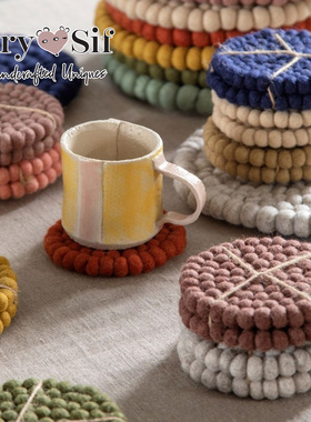 Gry&Sif丹麦设计羊毛毡杯垫手工新西兰纯羊毛锅垫盘垫隔热高颜值