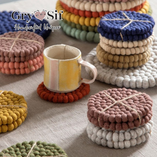 Gry&Sif丹麦设计羊毛毡杯垫手工新西兰纯羊毛锅垫盘垫隔热高颜值
