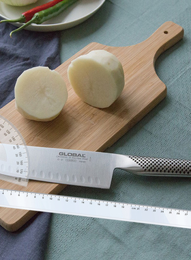 日本进口具良治GLOBAL防粘带坑家用厨房不锈钢菜刀切片水果刀G-5