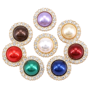 小香风珍珠纽扣扣子女上衣大衣衬衫衣服装饰扣圆形小钮扣配件辅料