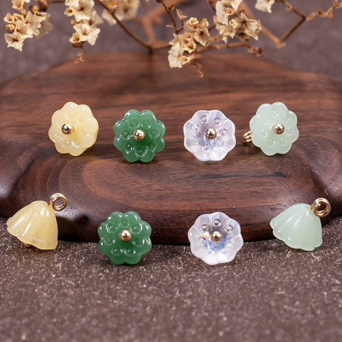 亮宇扣子国风莲蓬新中式仿玉石