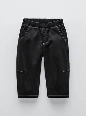ZA2025秋季新品 男婴幼童 宽松舒适简约休闲斜纹裤