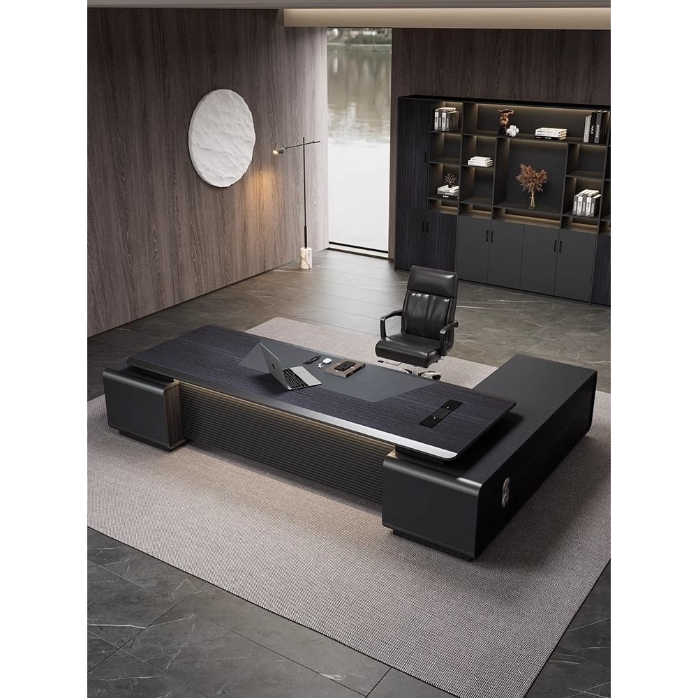 烤漆老板桌办公桌椅组合轻奢高级感简约现代总裁董事长经理大班台