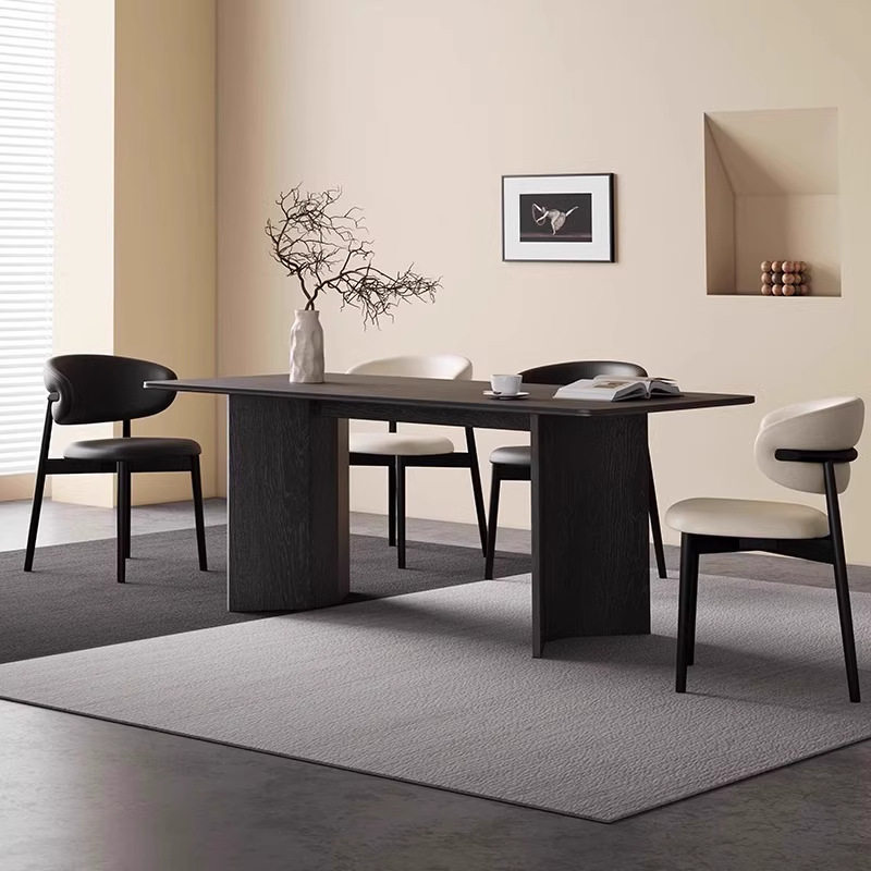 法式复古长方形饭桌圆实木餐桌家用小户型岩板餐桌椅子一套高级感,住宅家具,岩板餐桌,淘宝优惠券,粉丝福利购,淘宝优惠卷