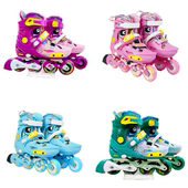 儿童可拆男女休闲花样轮滑鞋 自学报班套装 粉绿蓝紫色 中级 2号