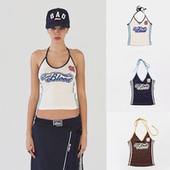 露背无袖 韩国badblood小众挂脖吊带背心女辣妹短款 修身 外穿背心