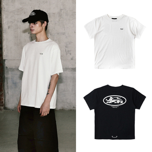 韩国badblood美式 宽松休闲男女T恤夏潮 复古街头印花圆领纯棉短袖