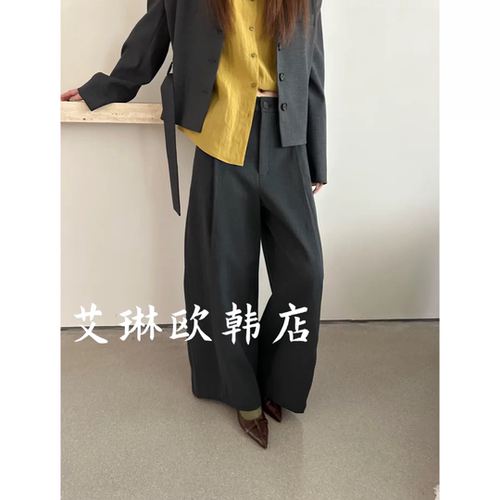 卡蔓诗kamanshi32113秋季新款韩系显瘦百搭阔腿裤休闲西装裤女