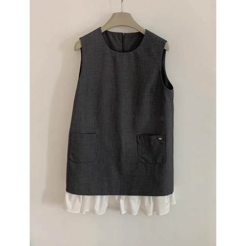 2.19~QS148044韩国春装新款气质百搭叠穿设计感背心裙连衣裙女