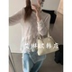 卡蔓诗kamanshi30866春韩系不规则飘带设计小众蕾丝衬衫 女