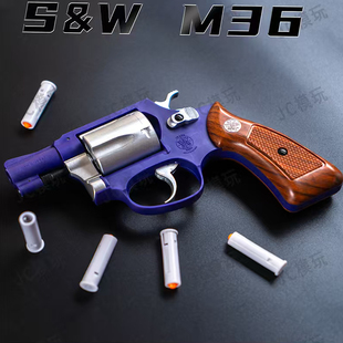 新款 模立方M36史密斯双联动连发左轮解压神器科教模型收藏模型