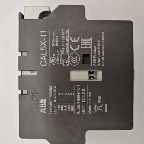 CAL5X-11 ABB接触器辅助触头CAL5X11 一开一闭 CAL5X