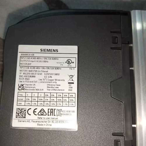 1.5KW变频器6SL3210-5BE21-5UV0