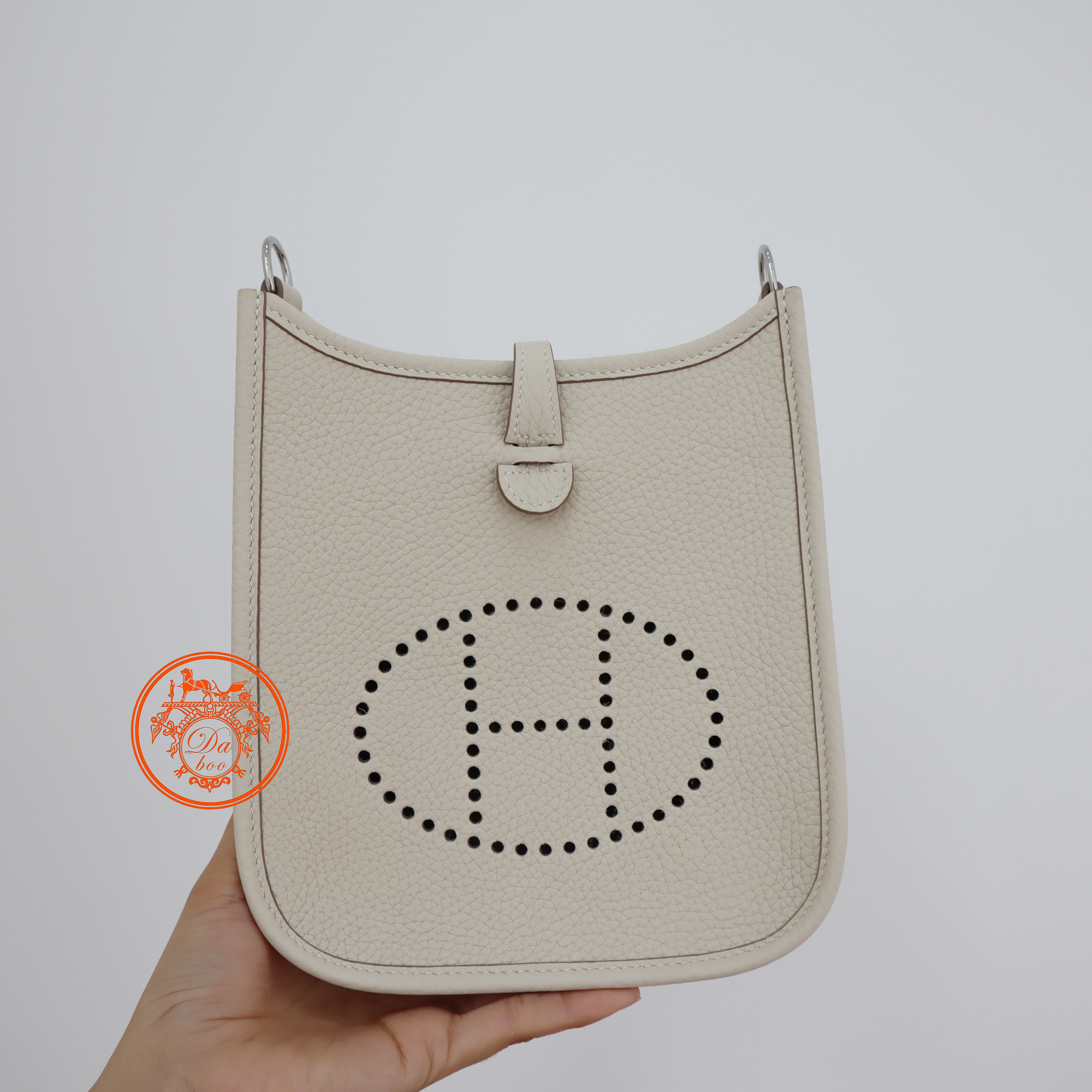 【daboo家】迷你伊芙琳斜挎包奶昔白进口tc皮手工  定制百搭休闲